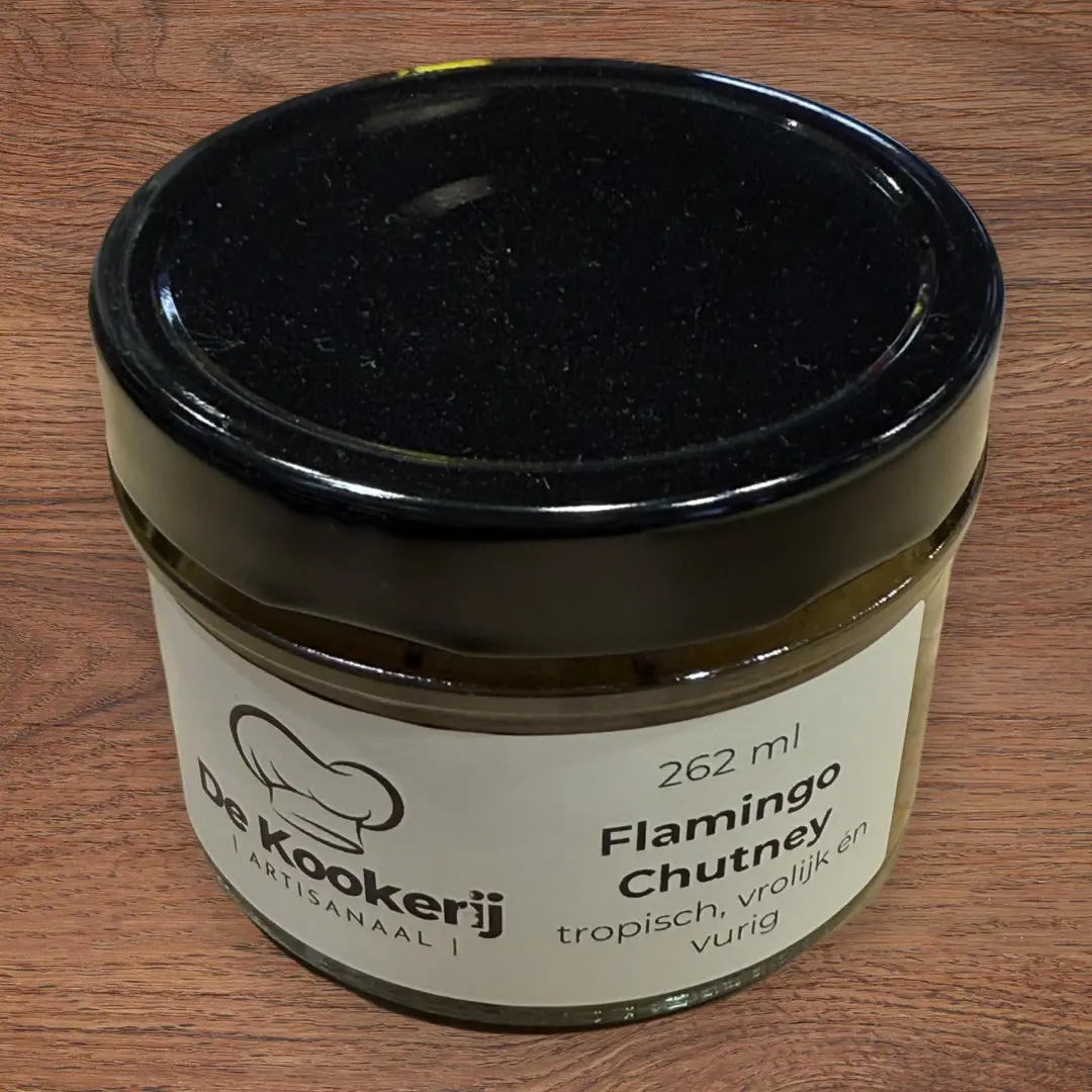 Flamingo Chutney – Tropische chutney met pit, kleurrijk en kruidig