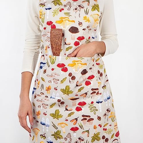 Now Designs Field Mushrooms Chef's Kitchen Apron, 28 X 32 in