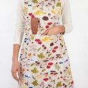 Now Designs Field Mushrooms Chef's Kitchen Apron, 28 X 32 in