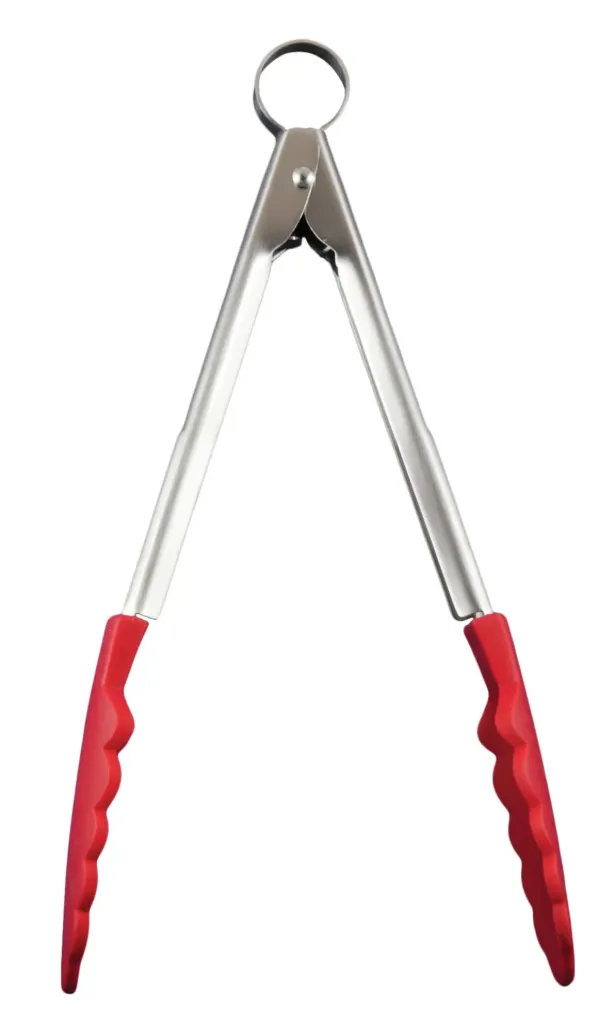 Serveertang met silicone 24 cm - rood
