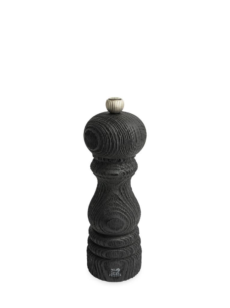 Manual Upcycled Wooden Pepper Mill in Black, 18cm Paris Nature Black
