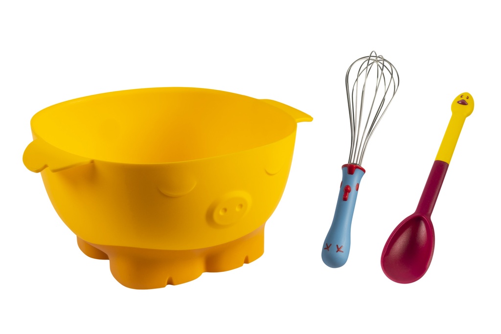 Kuhn Rikon Mixing Set 3 Piece ( Varken Kom Gans lepel & Kip Klopper