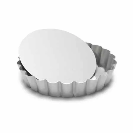 Taartvorm m/losse bodem gekarteld silver-top Ø10cm