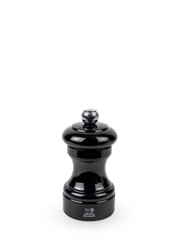 Manual Wooden Pepper Mill in Black Gloss, 10cm Bistro