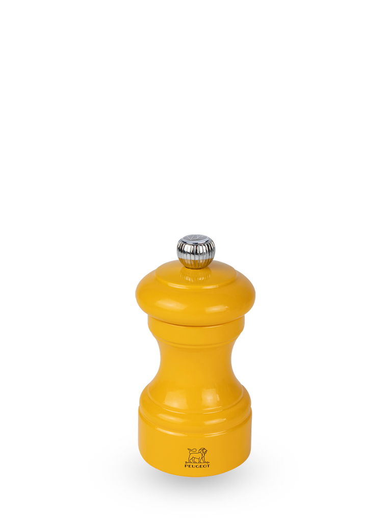 Manual Wooden Salt Mill in Saffron Yellow Gloss, 10cm Bistro