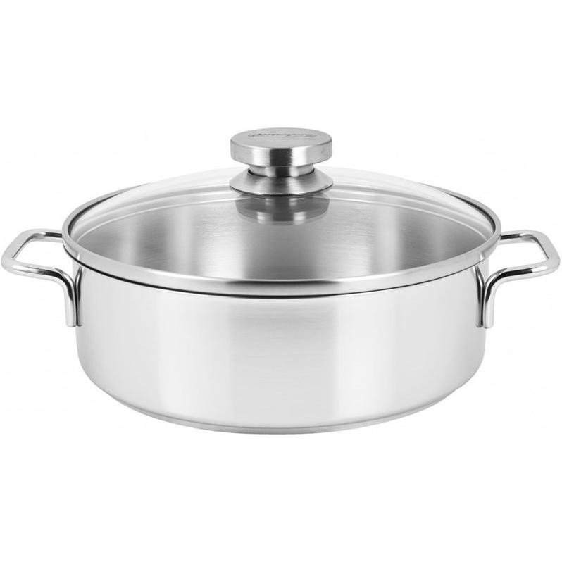 Apollo 7 Lage Braadpan/Kookpot 24 cm met glasdeksel