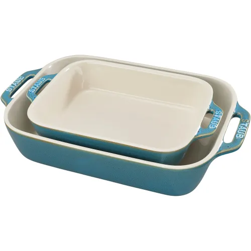 Set Gratineerschalen 20 & 27 cm turquoise