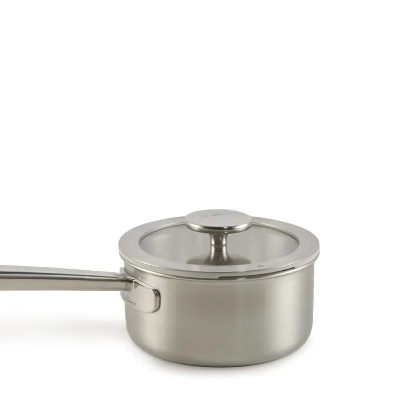 Steelpan/Sauspan 16 cm met glasdeksel downdraft