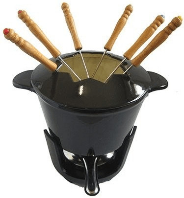 Fondueset zwart 6 persoons Baumalu